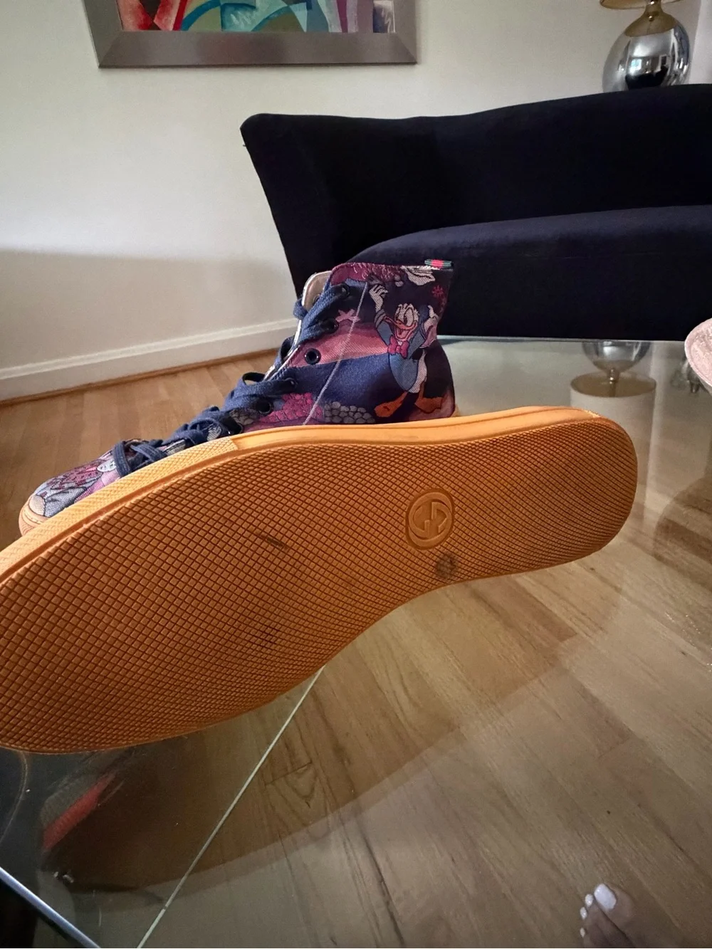 Gucci X Disney  High-Top Sneakers with Yellow Gum Sole